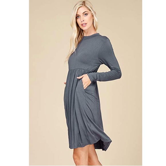 Dresses & Skirts - PATRICIA BABY DOLL SWING DRESS LONG SLEEVE POCKETS